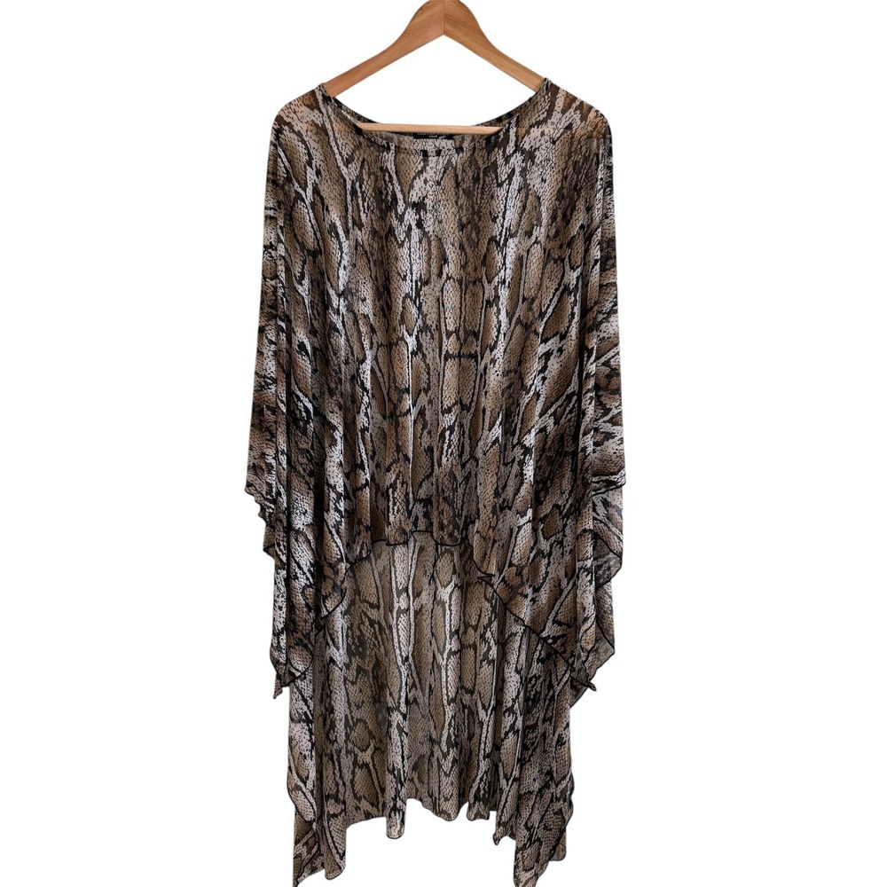 Cha Cha Vente Snakeskin Print Sheer Cover Up shawl‎ Small Y2K